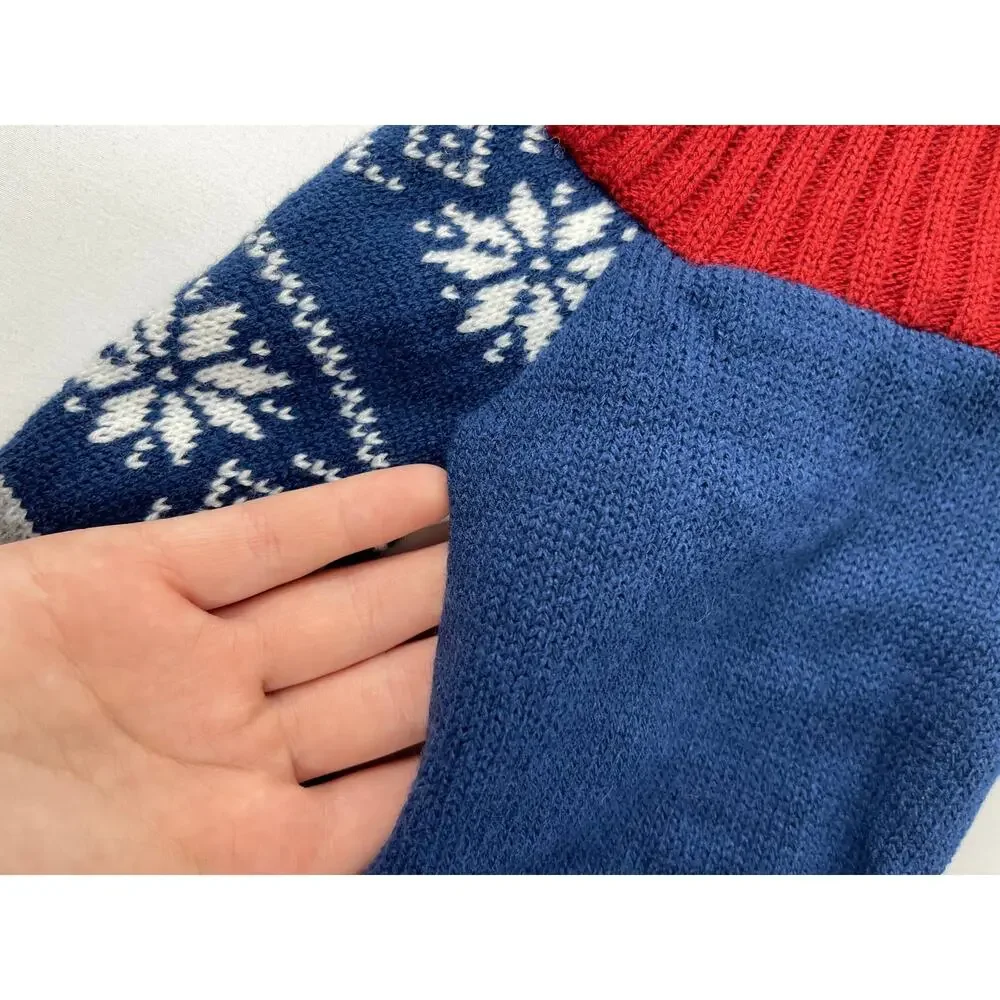 Vibrant Life Dog Pet Sweater Snowflake Pull on Red Bark Blue Medium NEW *READ*